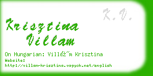 krisztina villam business card